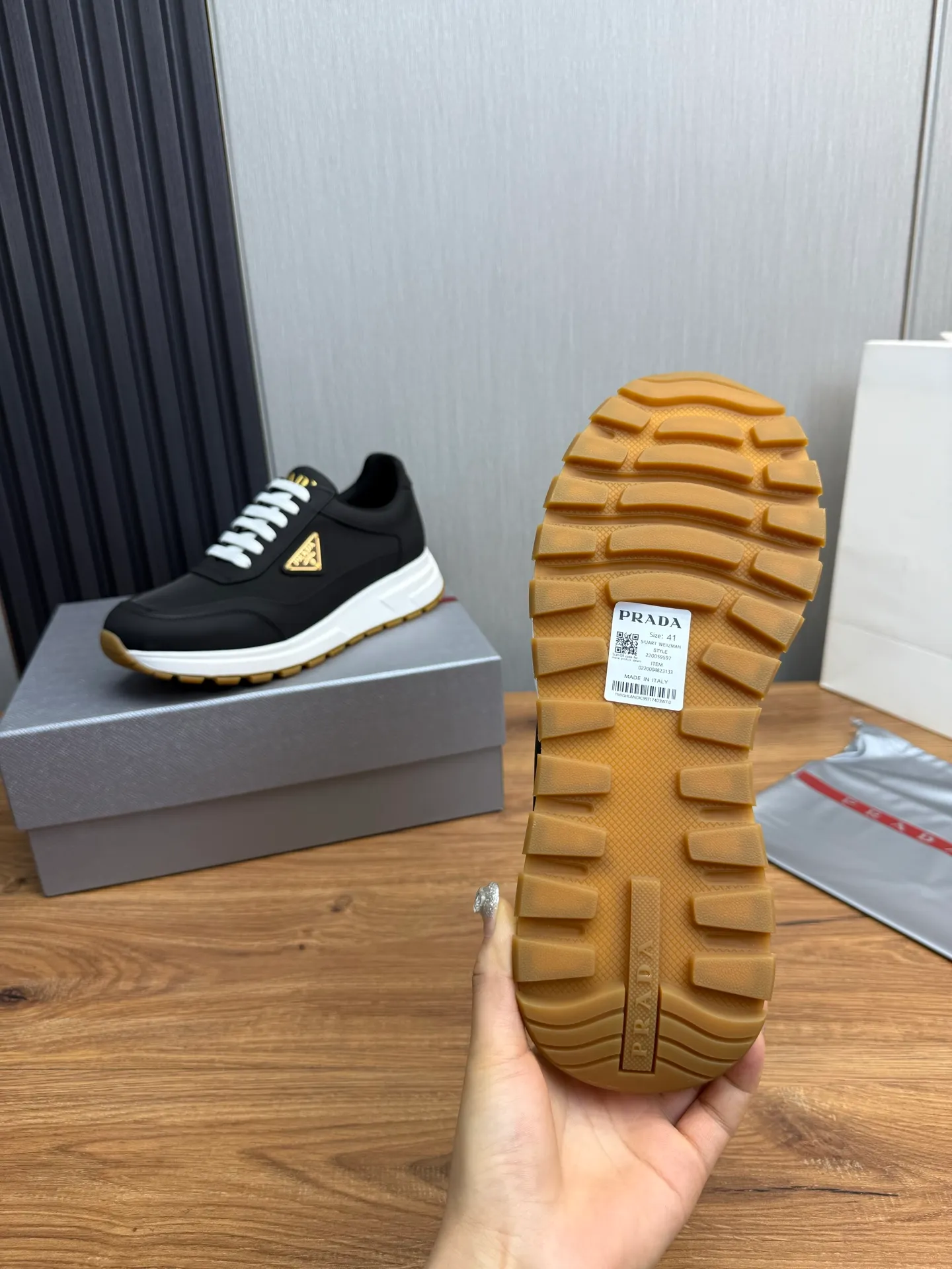 Men's shoes 💰580💰 [PRADA] Popular men's shoes shipped 👏Official website synchronization ⬆️Original cowhide fabric + cowhide lining, 1⃣️:1⃣️reproduction, original sole, 38-45 (45. Customized, non-refundable)